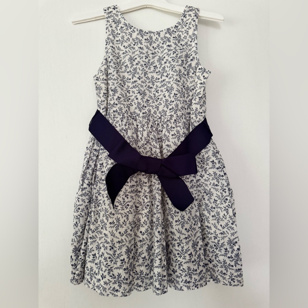 Polo Ralph Lauren 3T dress. Navy floral with navy grosgrain bow Never worn